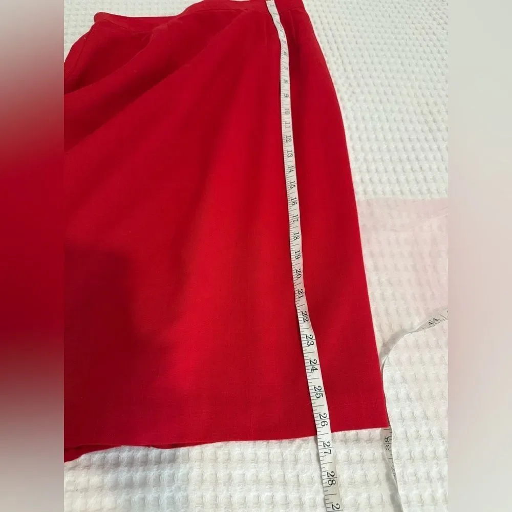 Vintage Requirements red pencil skirt with slit size 12 - Picture 6 of 10